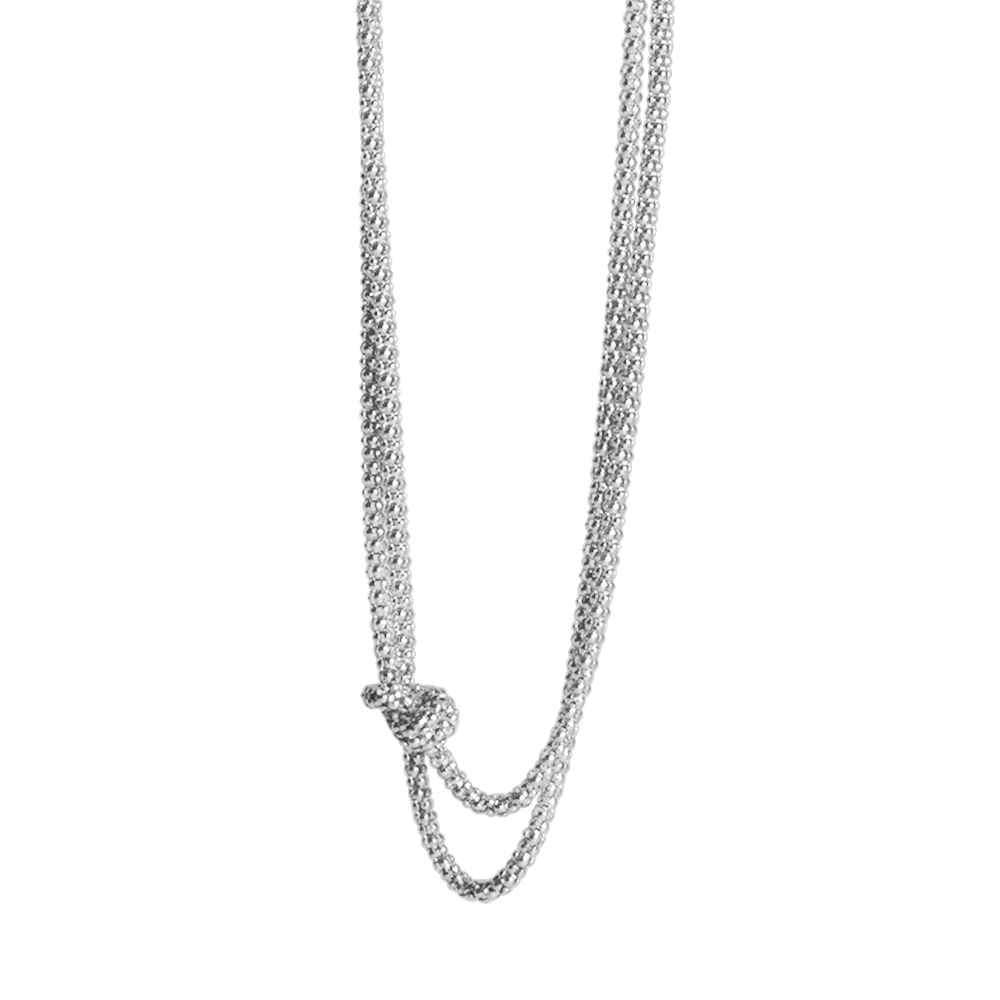 Collana nodo in argento 925 a due fili