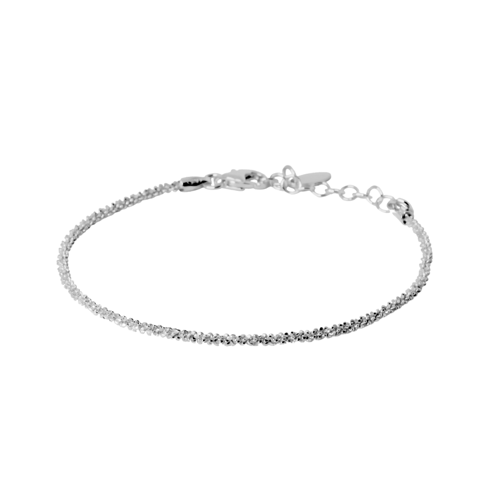 Bracciale design coda di topo diamantata in argento 925