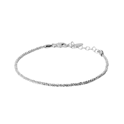 Bracciale design coda di topo diamantata in argento 925