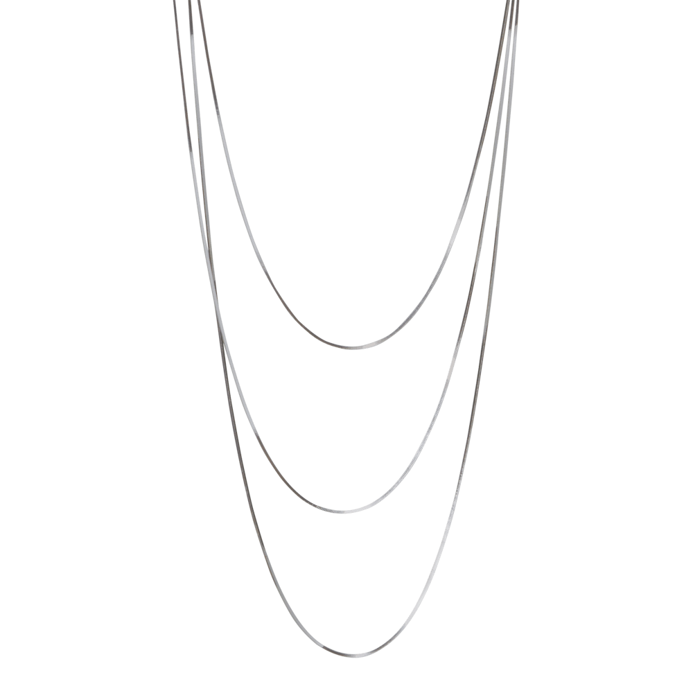 collana in argento 925 minimal 3 fili snake