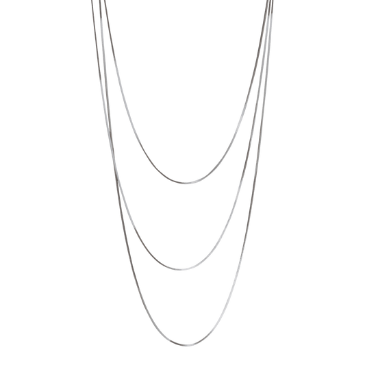 collana in argento 925 minimal 3 fili snake