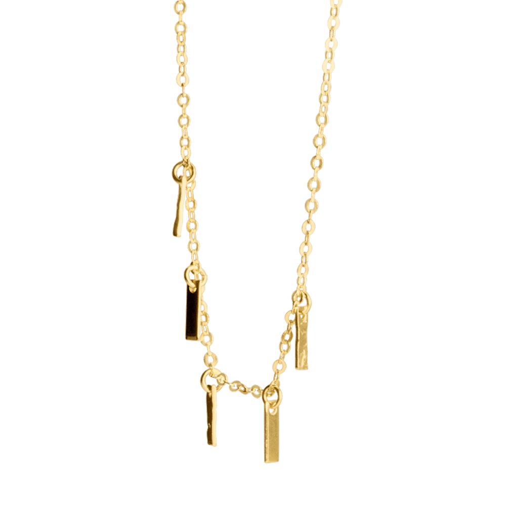 Collana girocollo con medagliette rettangolari color oro