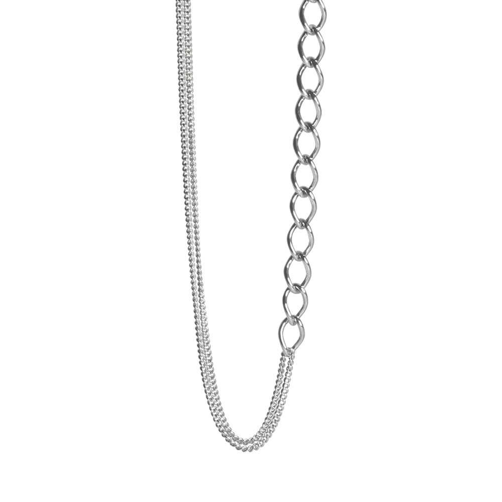 Collana double chain in argento 935