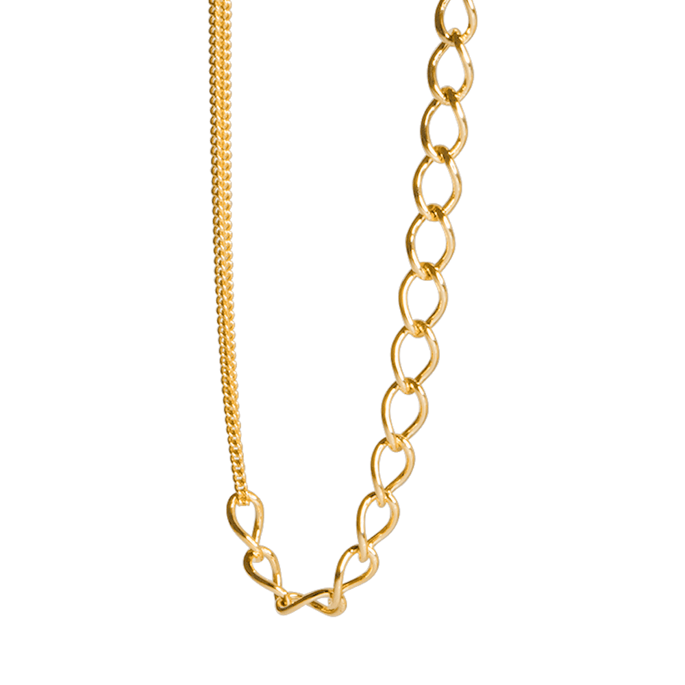 Collana double chain in argento 935- color oro