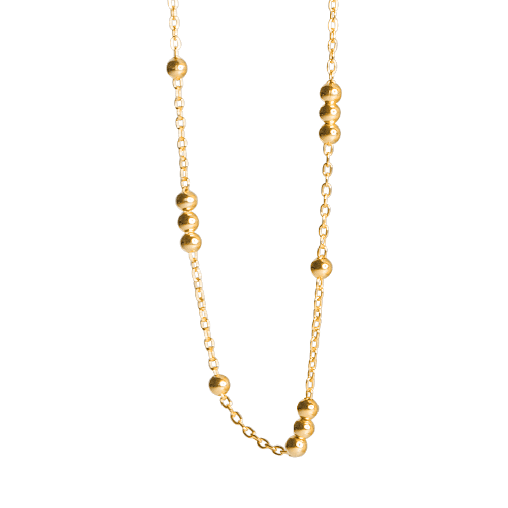 Collana girocollo balance in argento 925 con pallini-color oro