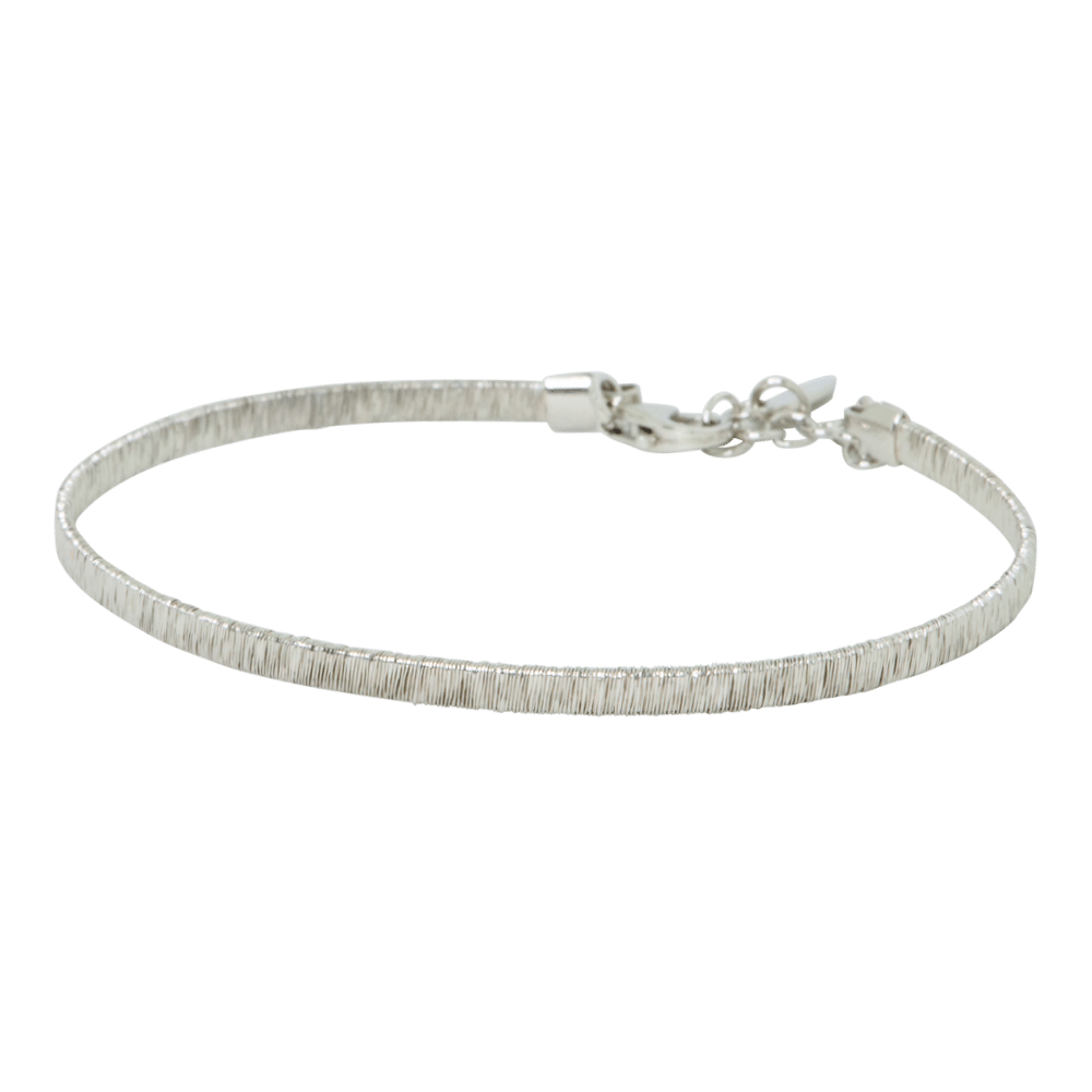 Bracciale design rigido con filo avvolto in argento 925 -1