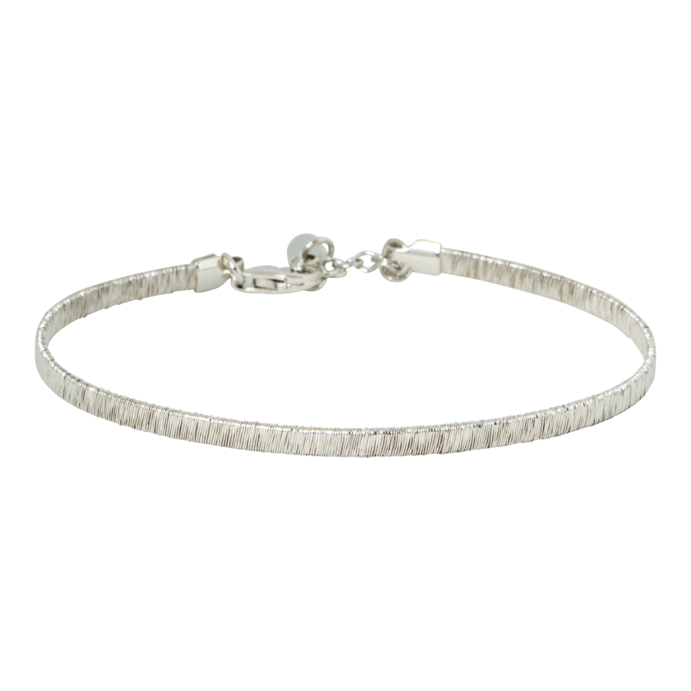 Bracciale design rigido con filo avvolto in argento 925