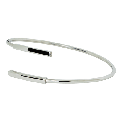 Bracciale design semirigido a canna tonda in argento 925 