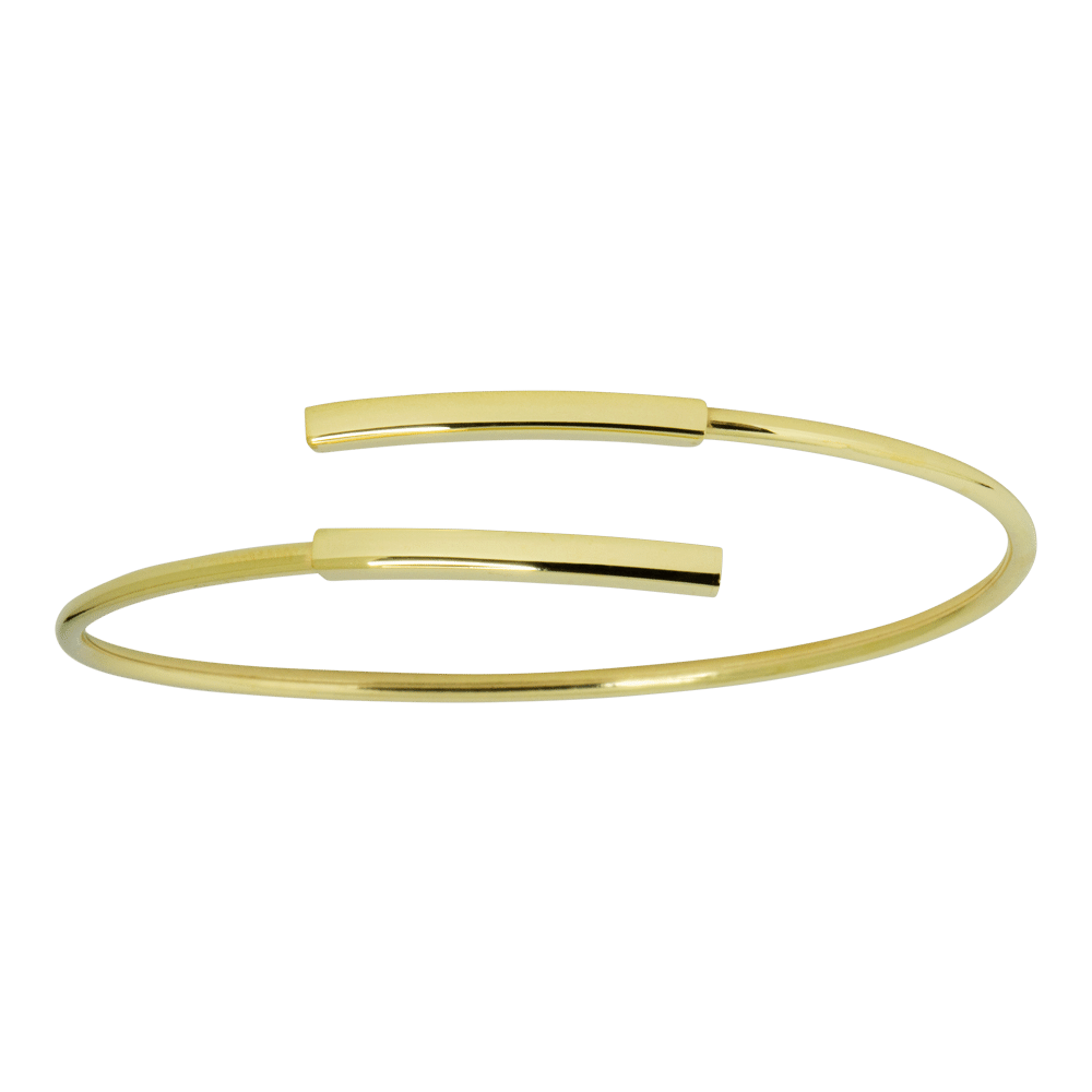 Bracciale design semirigido a canna tonda in argento 925 - color oro 1