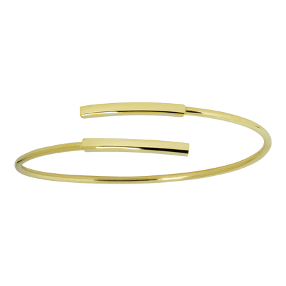 Bracciale design semirigido a canna tonda in argento 925 - color oro 1