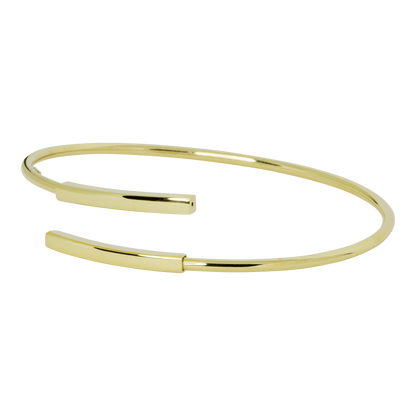 Bracciale design semirigido a canna tonda in argento 925 - color oro