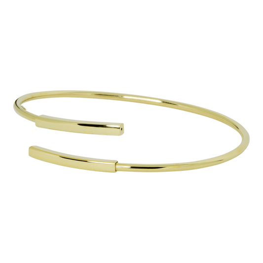 Bracciale design semirigido a canna tonda in argento 925 - color oro