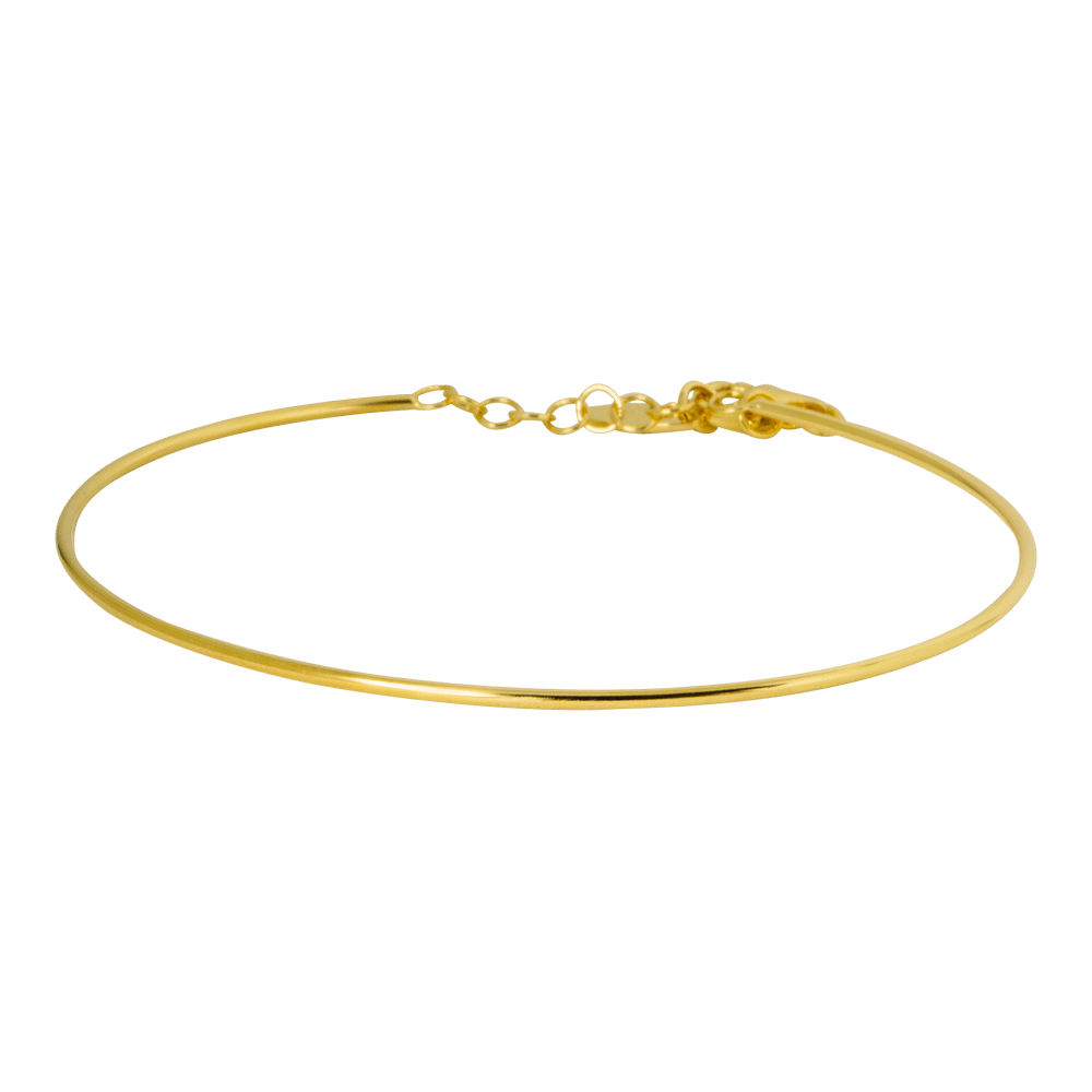 Bracciale design rigido sottile in argento 925-colore oro