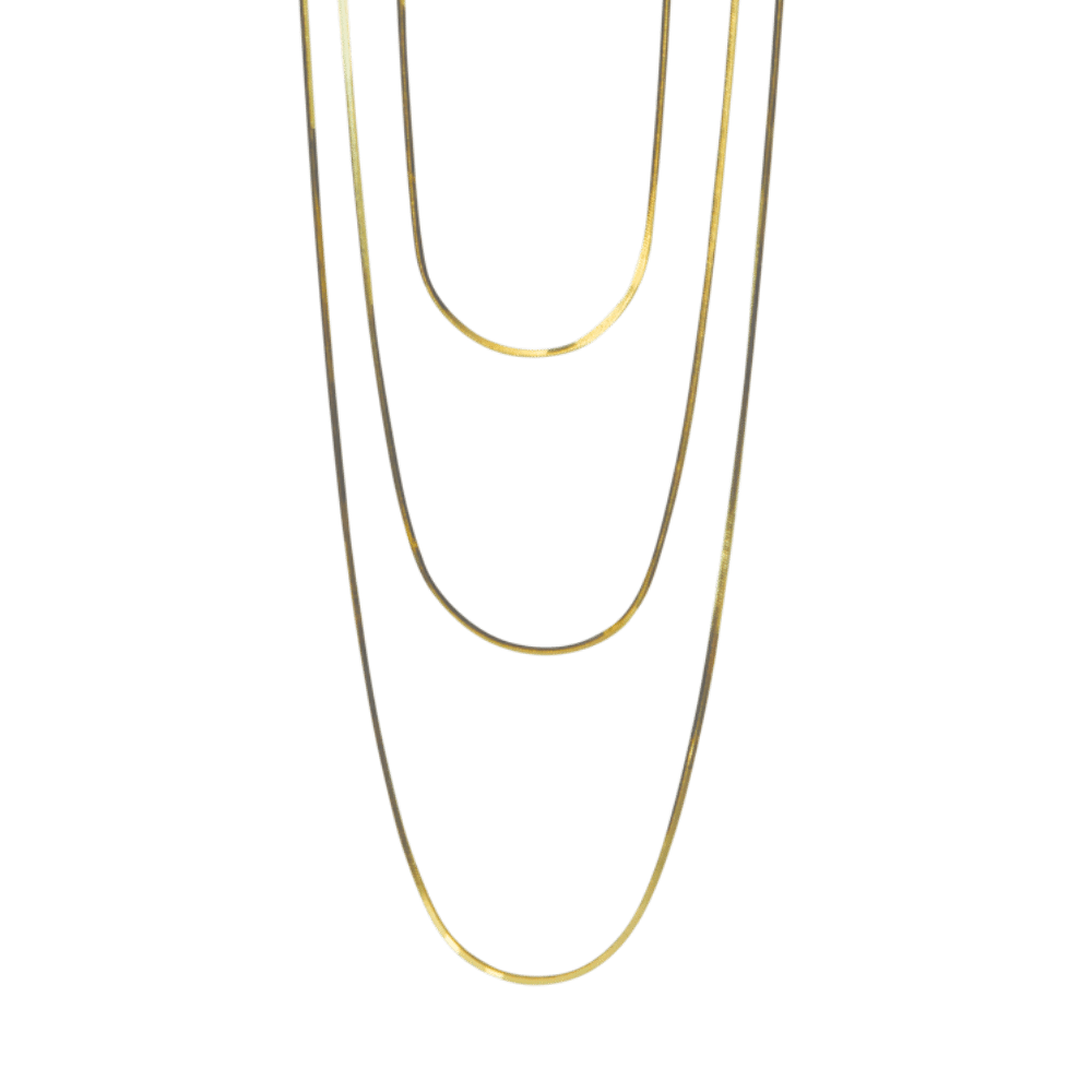 collana in argento 925 3 fili snake color oro