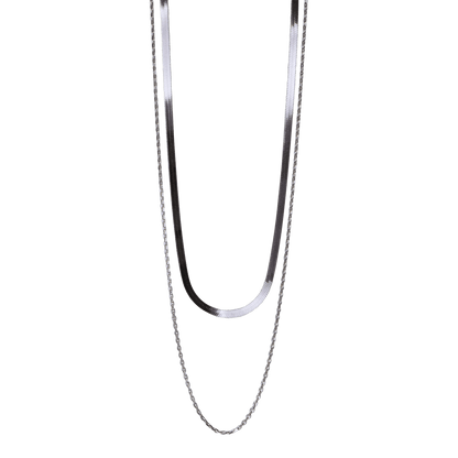 collana in argento 925 a 2 fili color argento