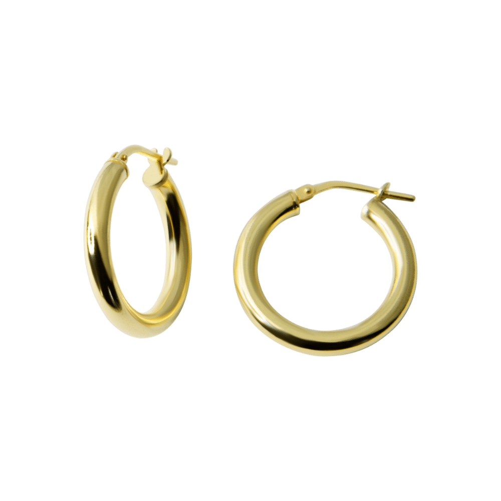 Fine design small hoop earrings 15 mm in 925 silver