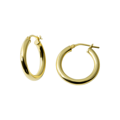 Fine design small hoop earrings 15 mm in 925 silver