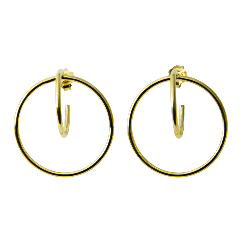 ORECCHINI planet 25 mm in argento 925-color oro-2