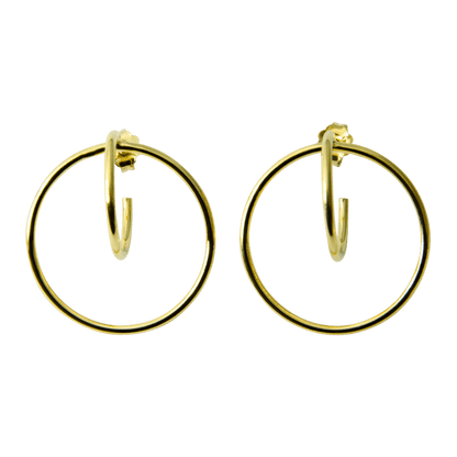 ORECCHINI planet 25 mm in argento 925-color oro-2