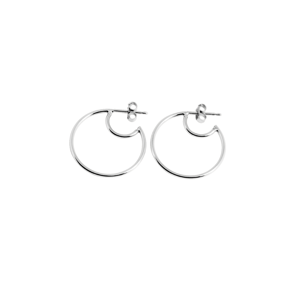 Moon design medium earrings 20 mm in 925 silver