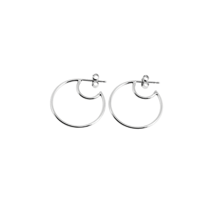 Moon design medium earrings 20 mm in 925 silver