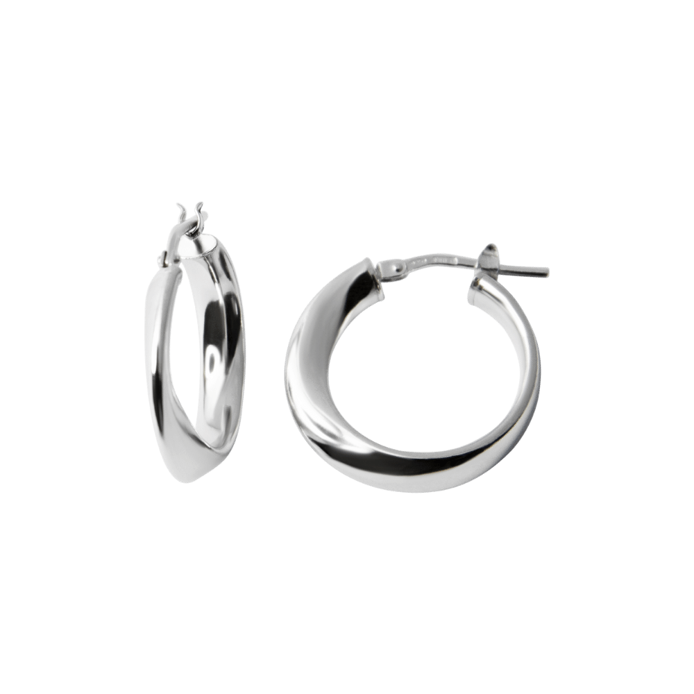 Twist design hoop earrings in 925 silver