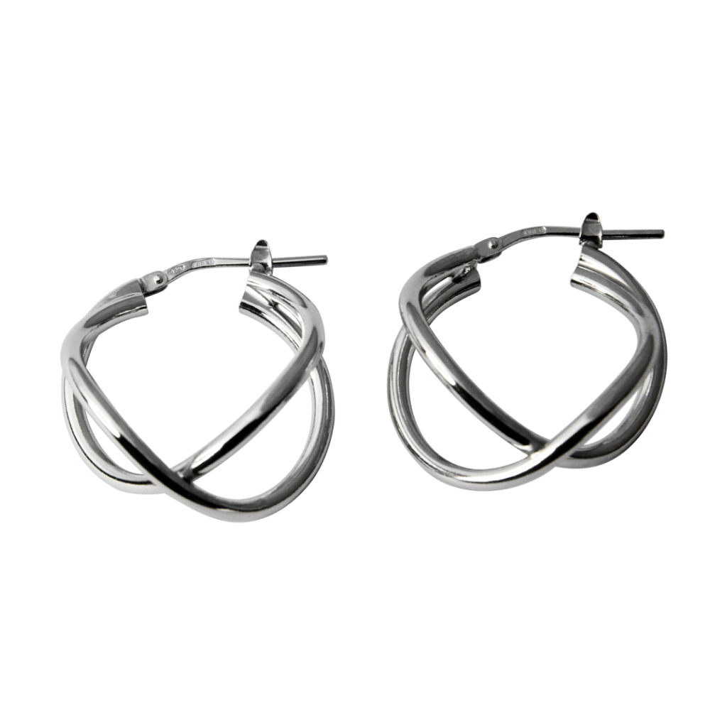 Orecchini incrocio design argento 925