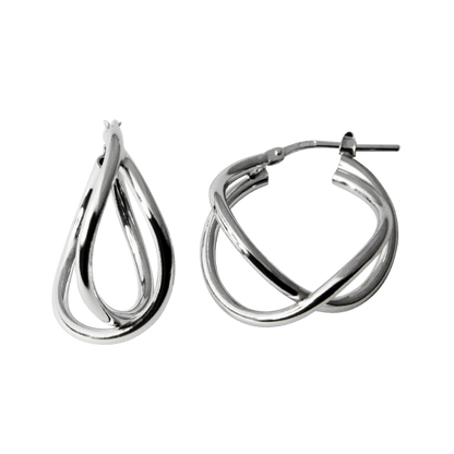 Abbraccio cross design earrings in 925 silver