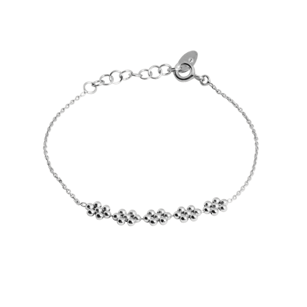 Bracciale flower in argento 925 -13-16 cm