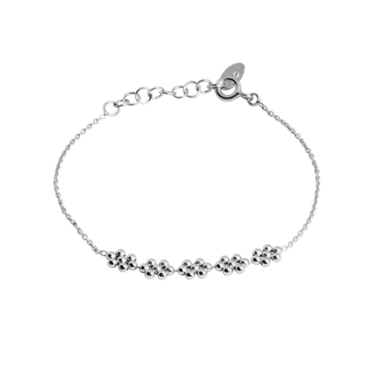 Bracciale flower in argento 925 -13-16 cm